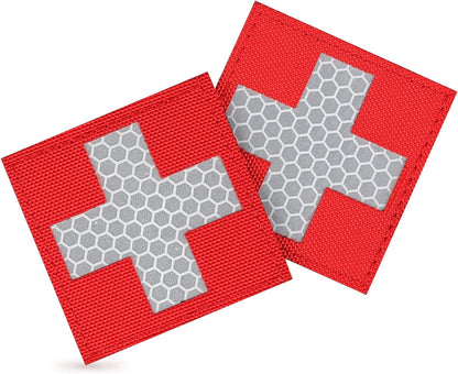 (2 PACK) MED CROSS PATCH - REFLECTIVE