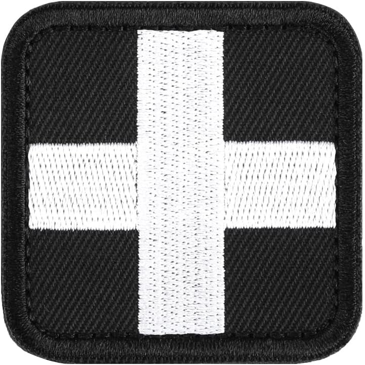 (2 PACK) MED CROSS PATCH - EMBROIDERED