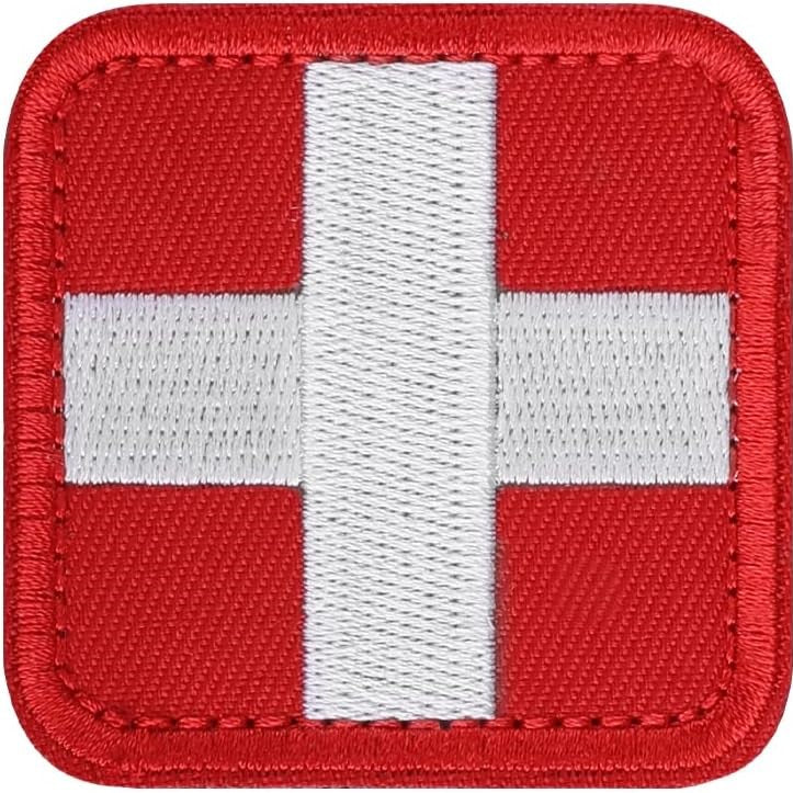 (2 PACK) MED CROSS PATCH - EMBROIDERED